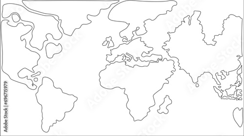world map vector isolated on white background. Flat Earth map template for website patterns  annual reports  infographic. World map image for coloring education