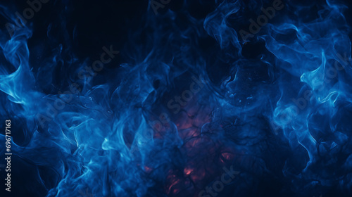 4K Grainy dark blue fire colors background