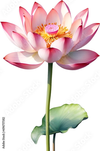 Lotus flower watercolor painting.  photo