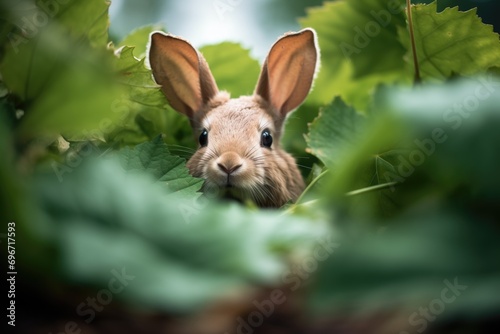 rabbit amidst kale leaves © studioworkstock