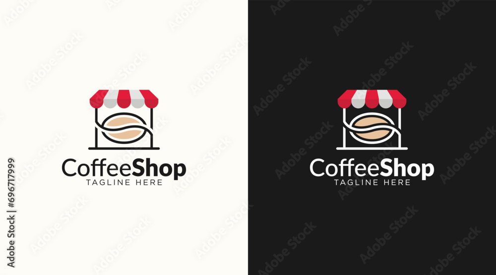 Coffee shop logo design illustration
