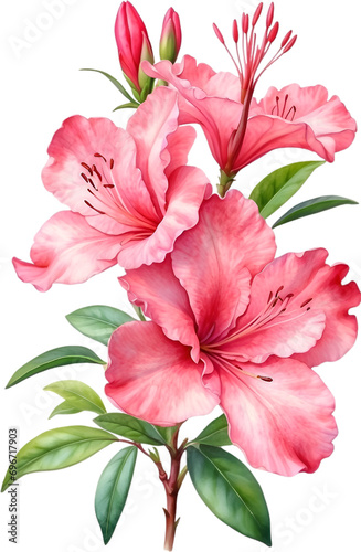 Hibiscus flower watercolor painting. 