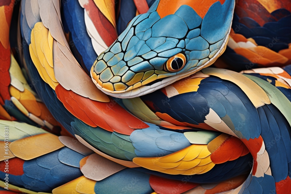 contrasting colors of snakes skin during shed Stock Photo | Adobe Stock