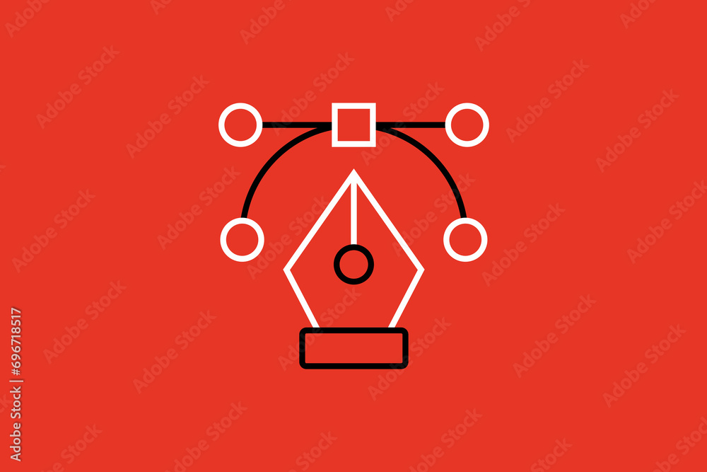 pen tool illustration. Vector illustration in flat style design. pen tool illustration. Vector illustration in flat style design.