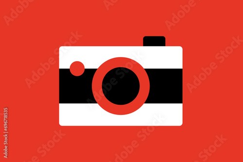  photo camera illustration. Vector illustration in flat style design.