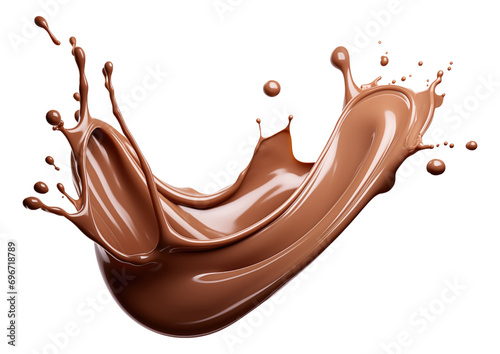 Chocolate milk splash isolated.