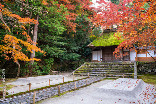 Honen-in Temple. Maple trees turn red in autumn. Kyoto, Japan. photo