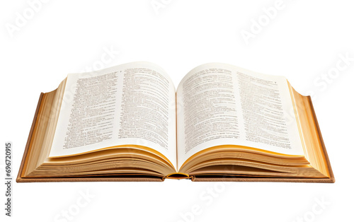 Open Hardcover Dictionary on Transparent Background.