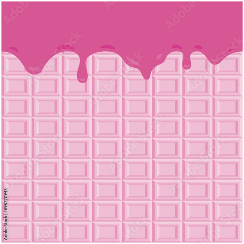 板チョコ背景　ストロベリーチョコレート