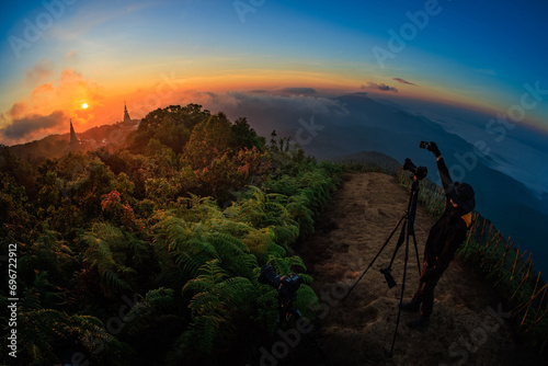 morning sunrise Doi Inthanon mountain in Chiang Mai, Thailand