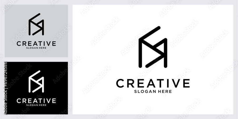 SM or MS initial letter logo design vector SM or MS initial letter logo design vector