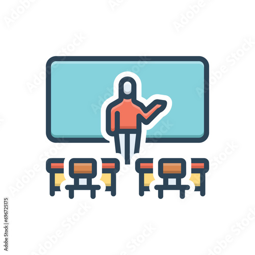 Color illustration icon for teaching