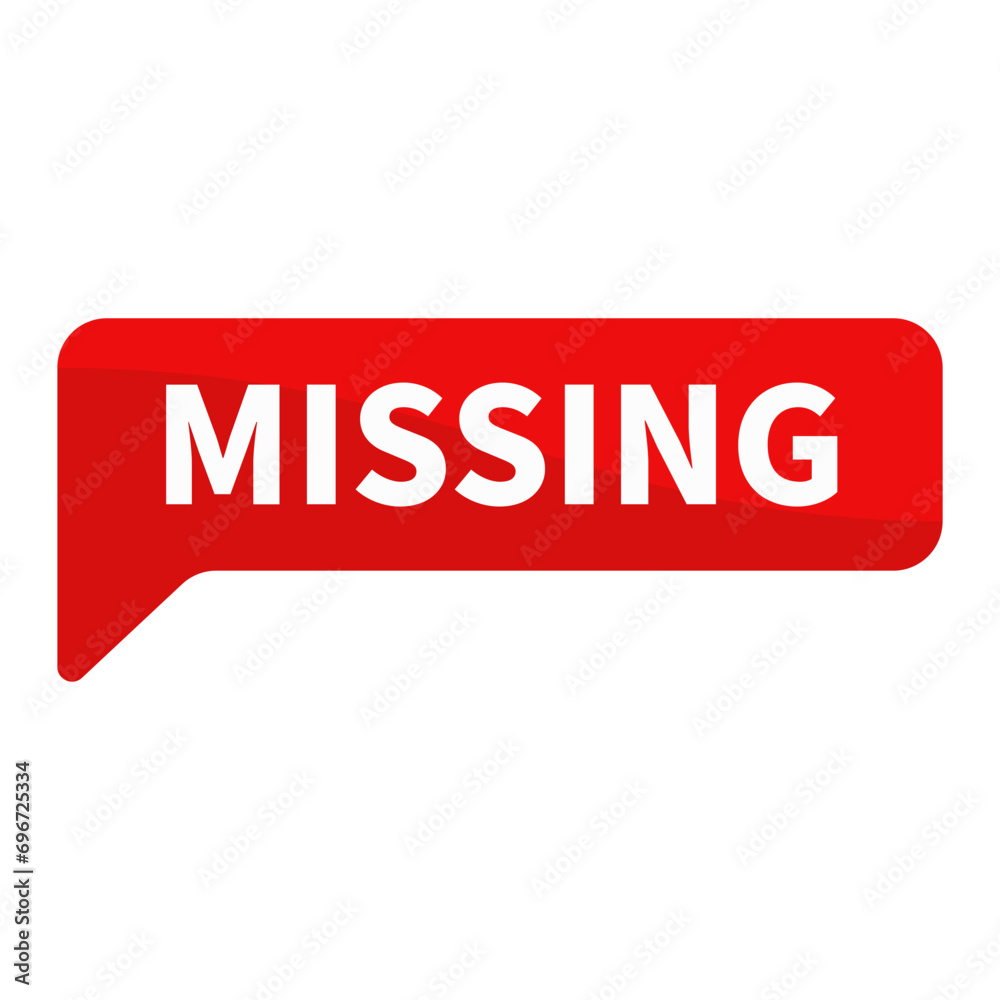Missing In Red Rectangle Shape For Information Business Promotion Marketing Social Media
Missing In Red Rectangle Shape For Information Business Promotion Marketing Social Media