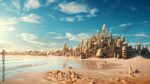 Beach sandcastle background