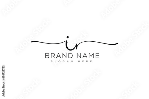 ir initial letter handwriting and signature logo vector