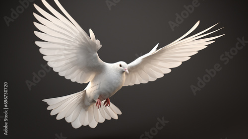 realistic,dove, flying, black and grey style tattoo design, Generate AI.
