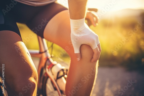 A close-up shot of a person riding a bike. Perfect for illustrating cycling, fitness, or outdoor activities