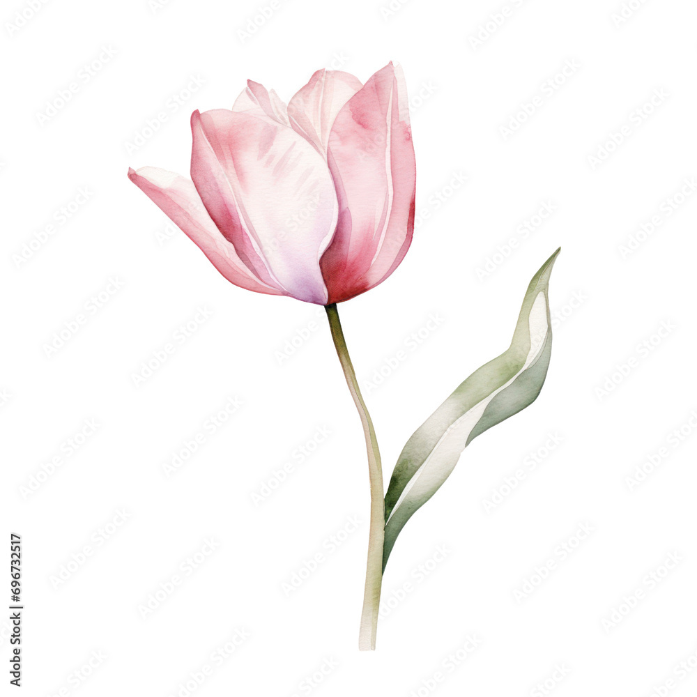 Watercolor illustration of a tulip flower isolated on background. PNG transparent background. Watercolor illustration of a tulip flower isolated on background. PNG transparent background.