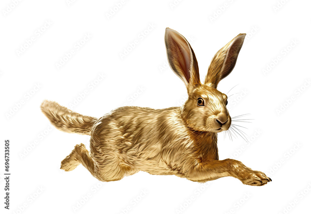 Obraz premium _Golden_rabbit_running_closeup_sharp_full_body.