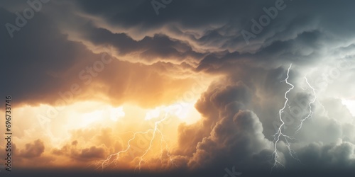 A large cloud filled with intense lightning, creating a dramatic and electrifying scene. Perfect for illustrating stormy weather or adding a dynamic element to any design