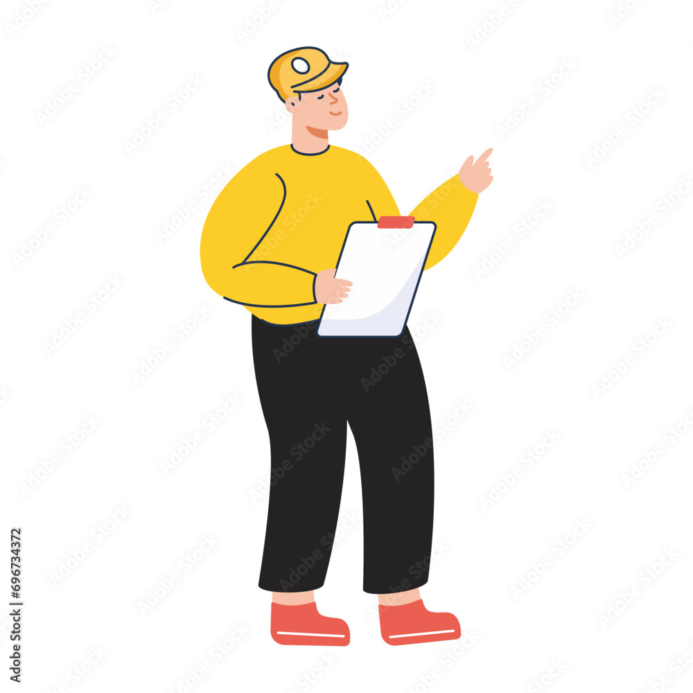 vector pose of person in yellow clothes.flat vector pose of person in yellow clothes.flat