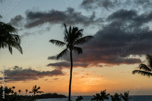 Beautiful sunset at the Waikoloa Beach on the Big Island of Hawaii