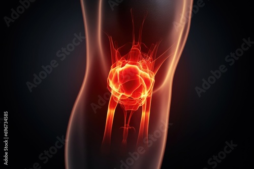 A close-up view of a person's knee with a heart in the middle. This image can be used to symbolize love, relationships, or as a representation of healing and self-care © Fotograf
