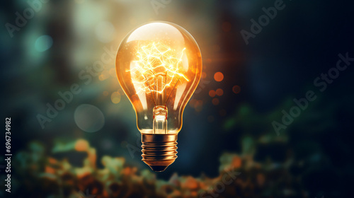 Brainstorming concept with a light bulb