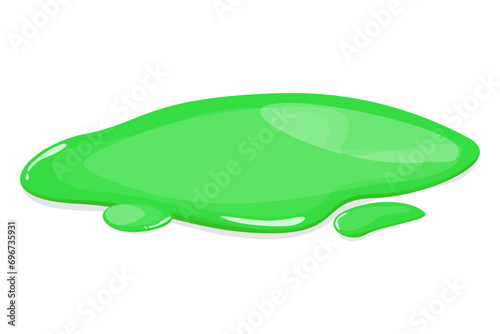 Green slime puddle vector isolated. Illustration of green splatter. Poisonous radioactive liquid.