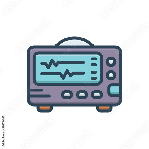 Color illustration icon for monitor 