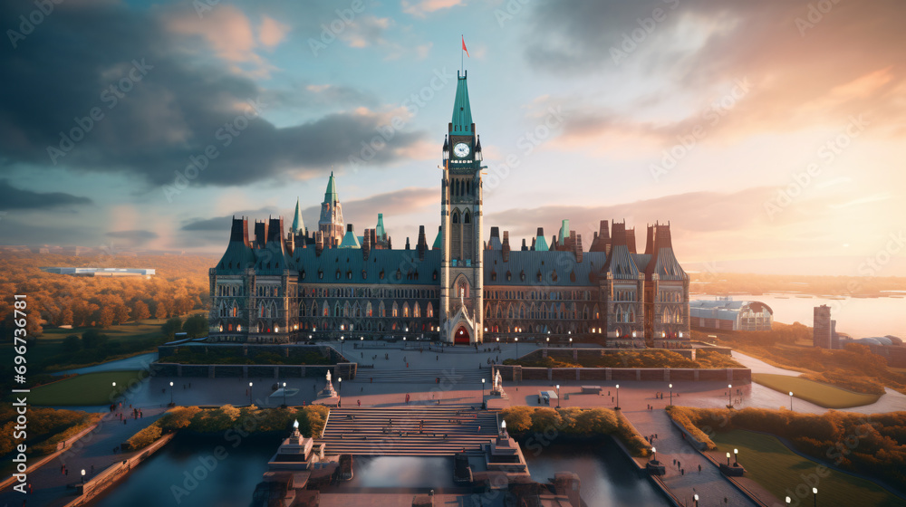 Obraz na płótnie Canadian Parliament Building in Ottawa w salonie