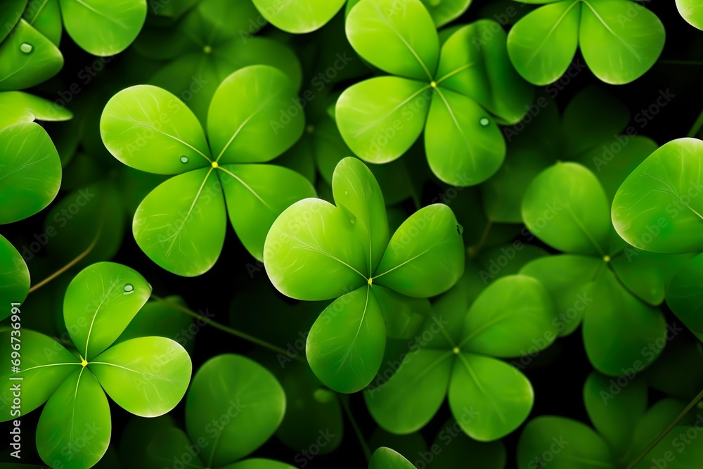 close up shot of clover's leaves ST Patrick's day concept background generative ai close up shot of clover's leaves ST Patrick's day concept background generative ai