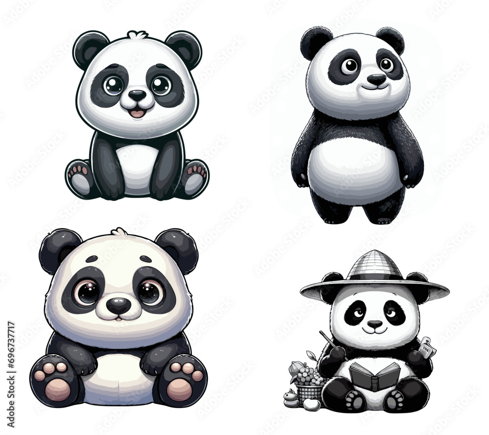 Explore the Charm of Pandas with Our Premium Illustration Pack | Wildlife Clipart Explore the Charm of Pandas with Our Premium Illustration Pack | Wildlife Clipart