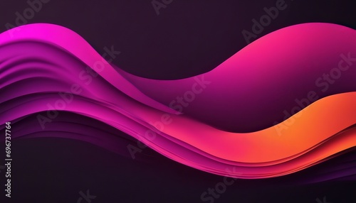 Vibrant Abstract Waves - Purple and Orange Fluid Art Design on Dark Background Wallpaper Background