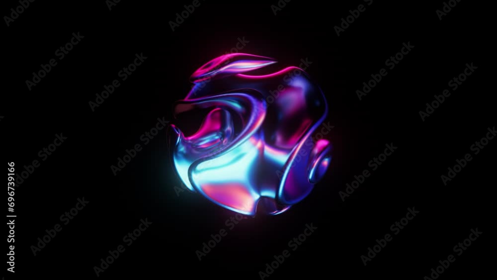 Abstract morphing glass sphere loop