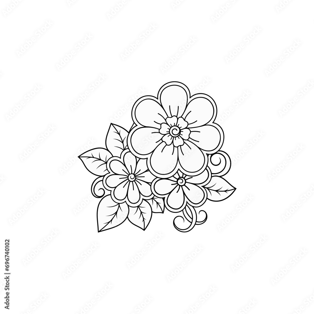 flower coloring with outline outline flower coloring with outline outline