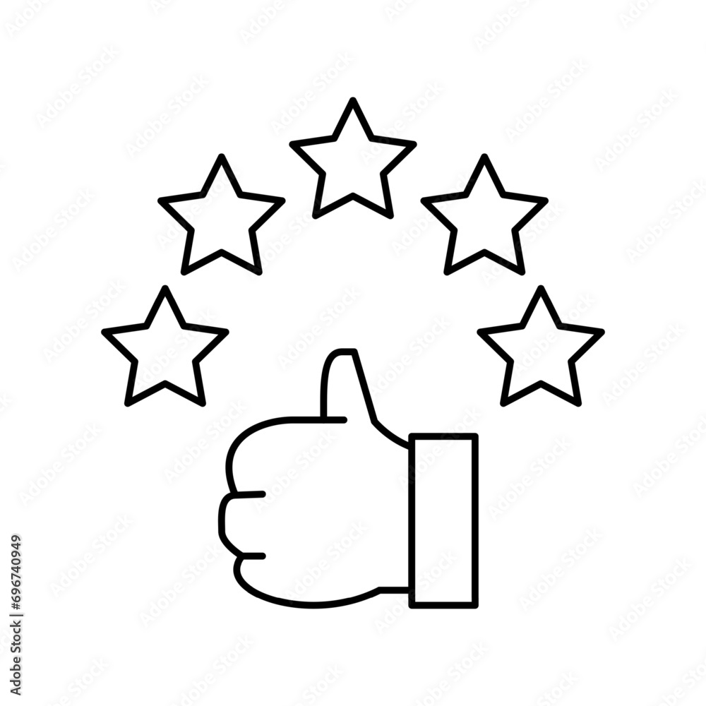 five stars review outline icon for website or mobile app five stars review outline icon for website or mobile app