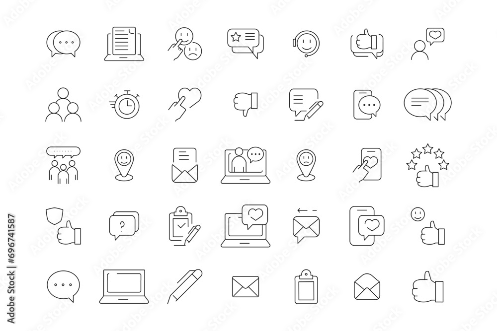 feedback related outline icon pixel perfect designed for web or mobile app, vector outline icon design