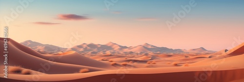Desert mirage Sand dunes. Warm shades of the desert