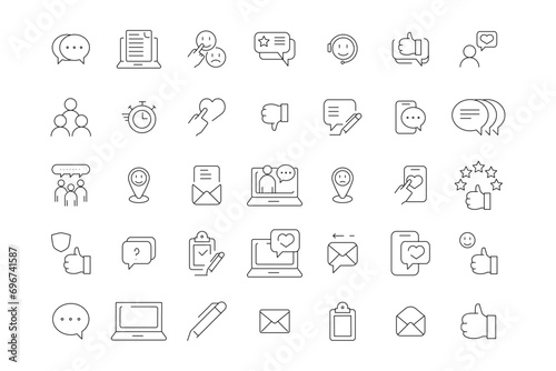 feedback related outline icon pixel perfect designed for web or mobile app, vector outline icon design