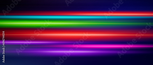 Colorful speed light trails, motion blur effect. Banner design