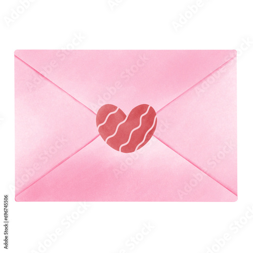 Watercolor love letter with wings