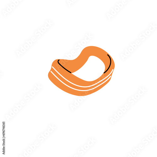 Fitness band for head. Elastic headband for home workout. Sportswear, gym supply for active lifestyle. Fabric round cord, stretch string for training. Flat isolated vector illustration on white