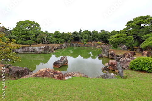 Gardens at Nijo Castle, a home for the shogun Ieyasu in Nijojocho, Nakagyo Ward, Kyoto, Japan photo