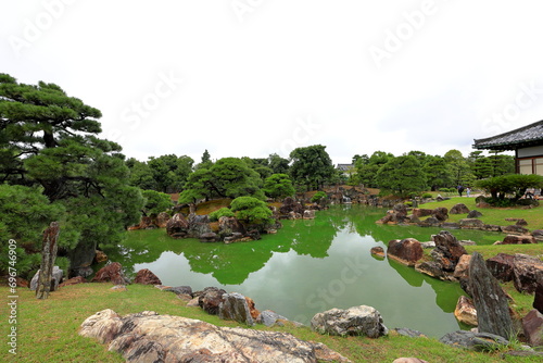 Gardens at Nijo Castle, a home for the shogun Ieyasu in Nijojocho, Nakagyo Ward, Kyoto, Japan photo