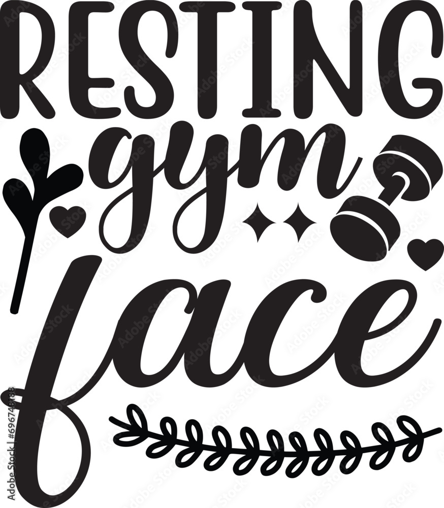 resting gym face svg design