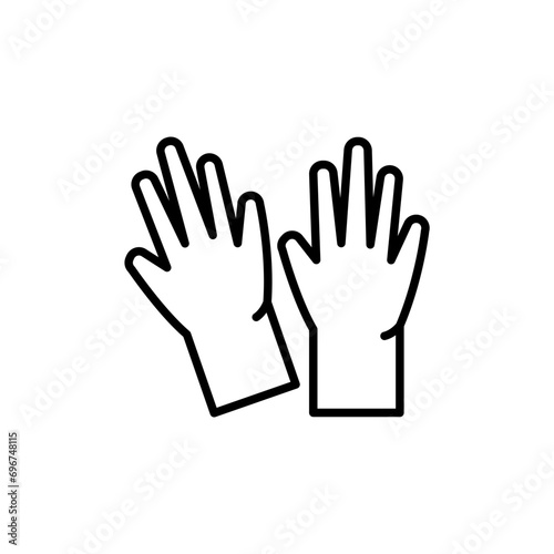 Hand gloves outline icons, minimalist vector illustration ,simple transparent graphic element .Isolated on white background