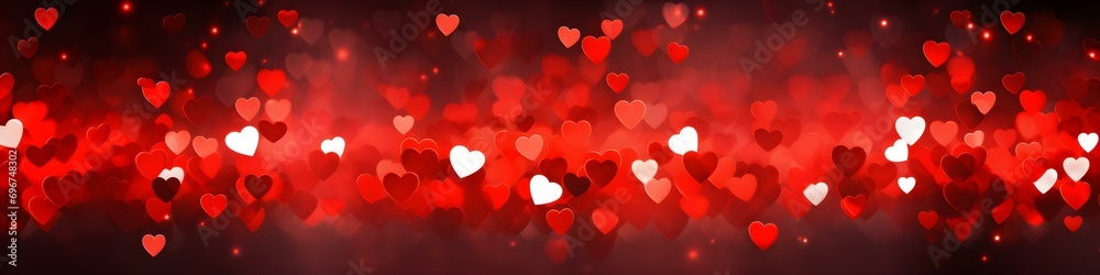 Bright Red Hearts Abstract Background.