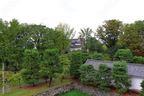 Gardens at Nijo Castle, a home for the shogun Ieyasu in Nijojocho, Nakagyo Ward, Kyoto, Japan photo