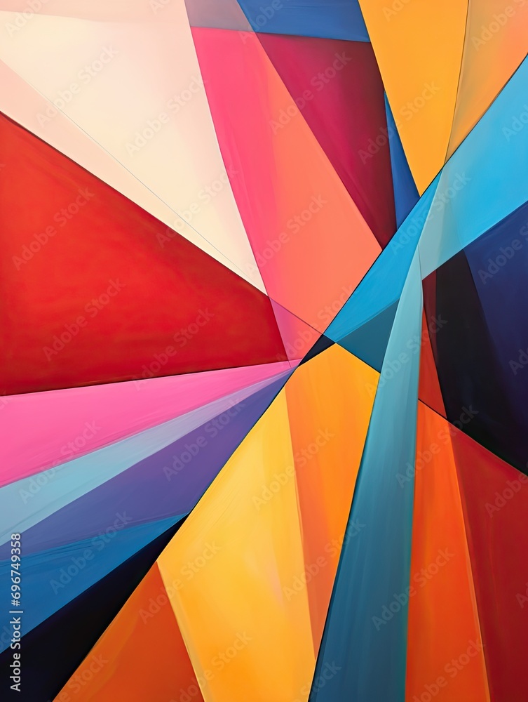 Fototapeta premium Bold Geometric Beauty: Contemporary Abstract Art for Modern Home Decor
